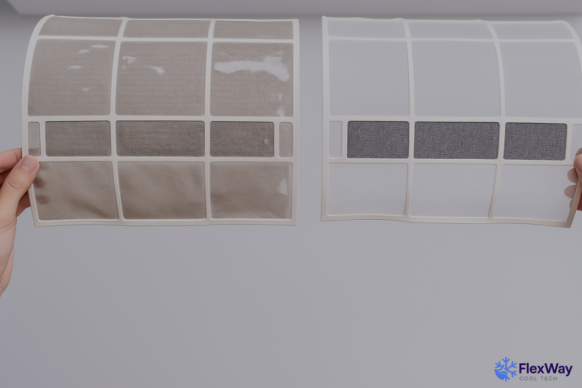 filtro sujo vs filtro limpo